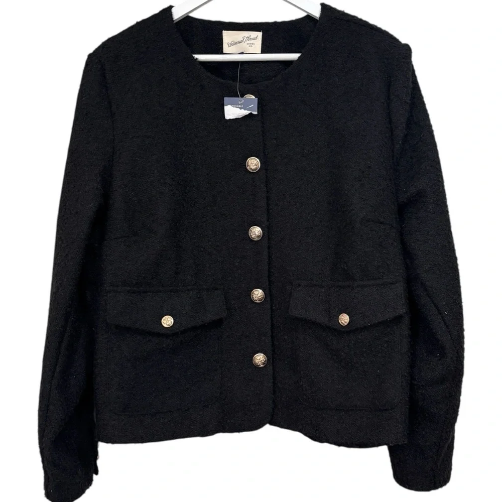 Universal Thread Cropped Black Blazer Jacket Size XXL NWT